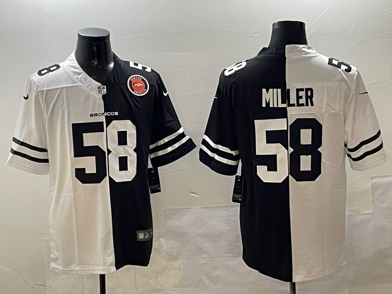 Men Denver Broncos #58 Miller White Black Fashion 2025 Nike Limited NFL Jersey style 2->los angeles dodgers->MLB Jersey